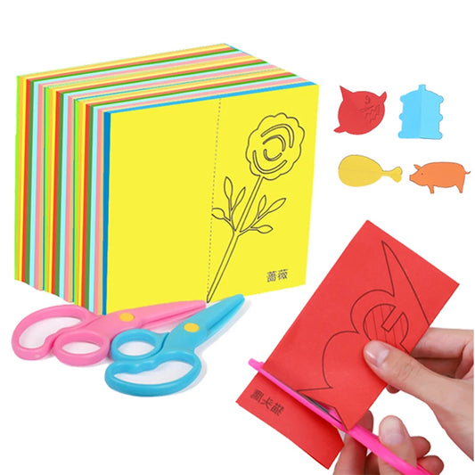 Paper-Cut Set Paper Cutting Scissor Skills Activity Cutting Book Kids Crafts