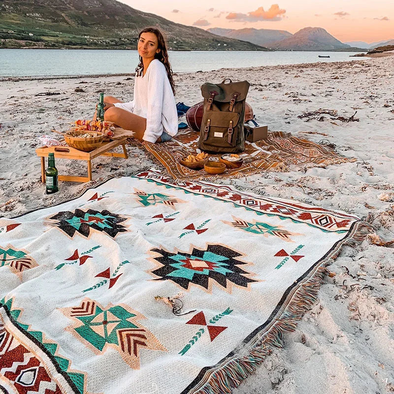 Tribal Blankets Indian Outdoor Rugs Camping Picnic Blanket Boho Decorative