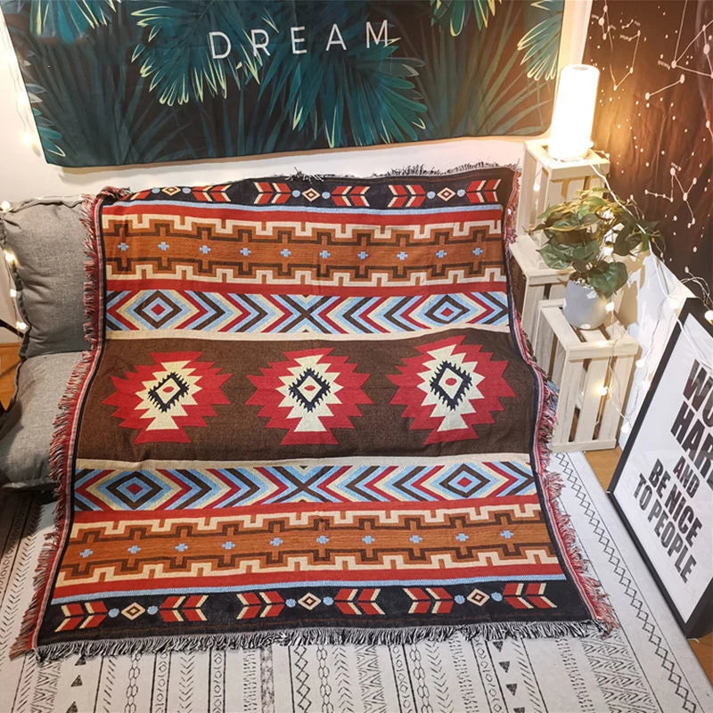 Tribal Blankets Indian Outdoor Rugs Camping Picnic Blanket Boho Decorative