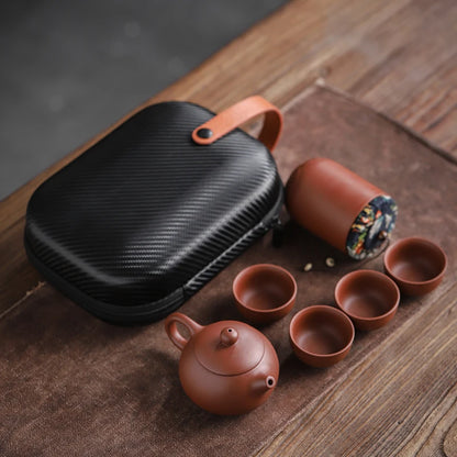 Purple Sand Tea Cups Ceramic Portable Teapot Set Outdoor Travel