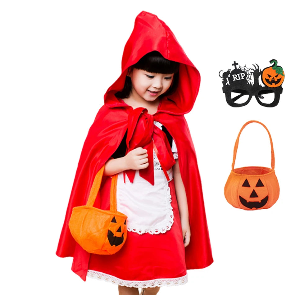 Girl Halloween Cosplay Little Red Riding Hood Performance