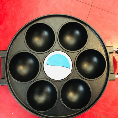 7 Hole Cooking Cake Pan Cast Iron Omelette Pan Non-Stick Cooking Pot
