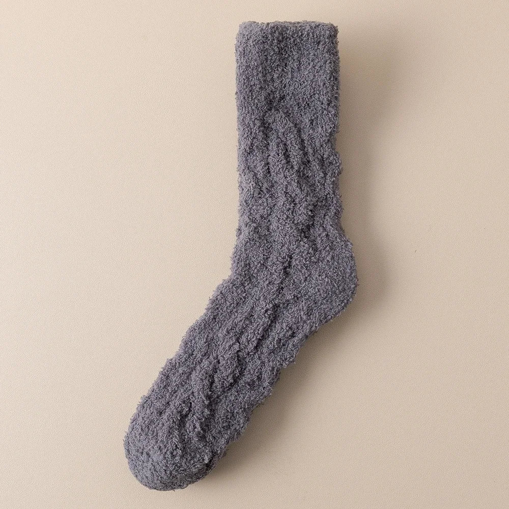 Thick Warm Winter Socks Men Coral Fleece Thermal High Quality Middle Tube