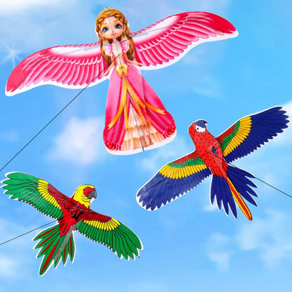 Cartoon Children Kite Mini Plastic Toys Kite + 40cm Hand Brake Fishing Rod Outdoor