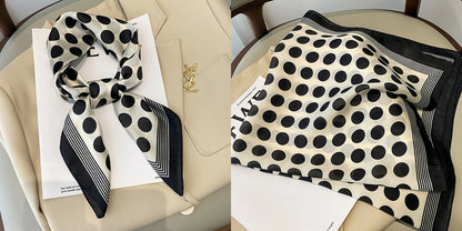Luxury Floral Print Silk Square Scarf Women Soft Satin