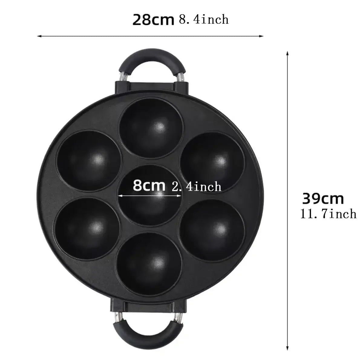 7 Hole Cooking Cake Pan Cast Iron Omelette Pan Non-Stick Cooking Pot
