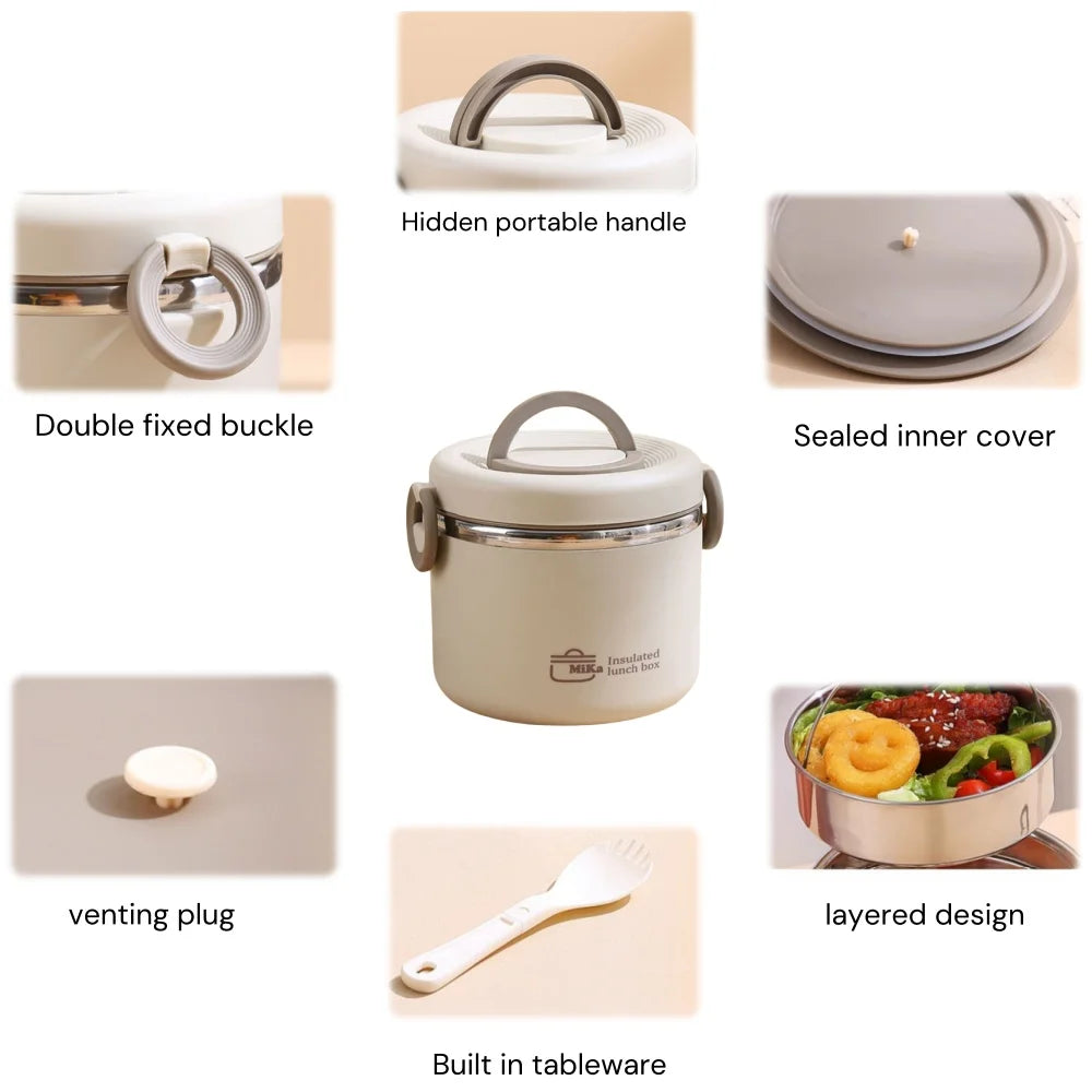 Stainless Thermal Insulation Bento Lunch Box Pot Jar