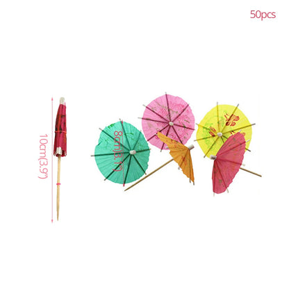 Paper Cocktail Parasols Umbrellas Mini Paper Umbrella Drink Fruit Cake
