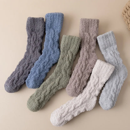 Thick Warm Winter Socks Men Coral Fleece Thermal High Quality Middle Tube
