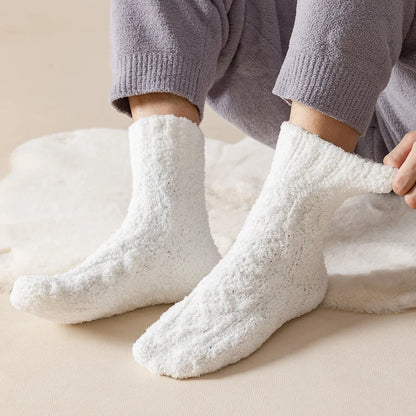 Thick Warm Winter Socks Men Coral Fleece Thermal High Quality Middle Tube