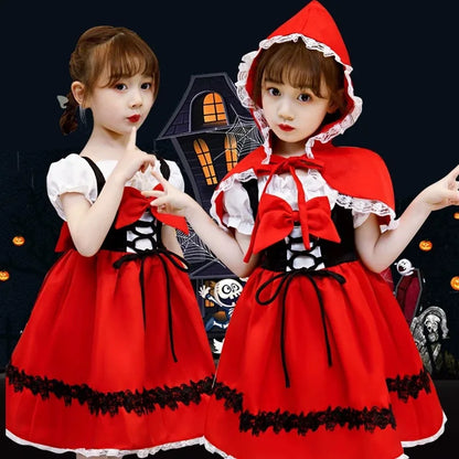 Girl Halloween Cosplay Little Red Riding Hood Performance