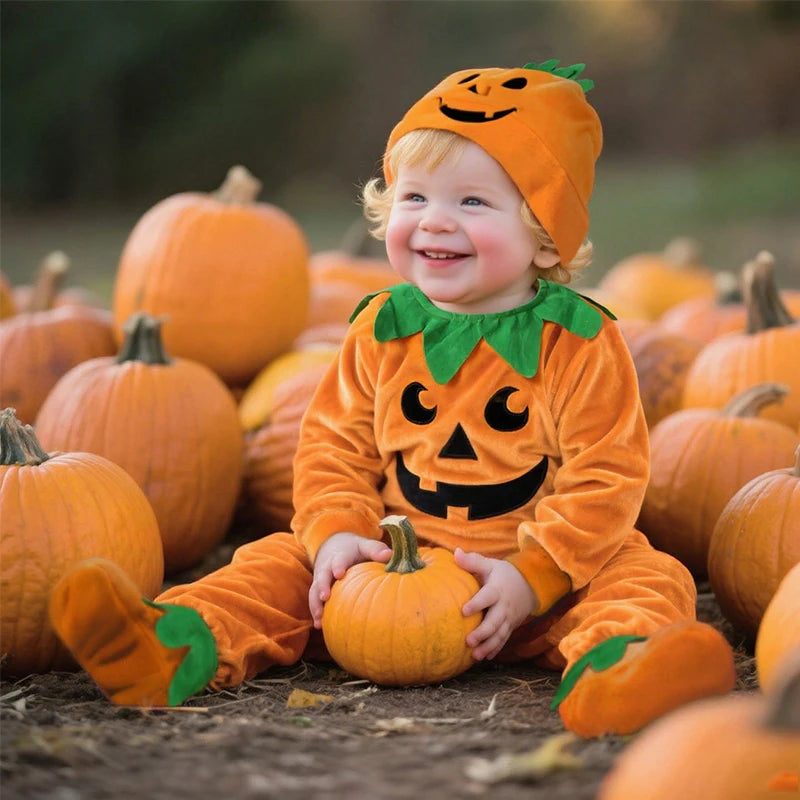 Pumpkin Cosplay Baby Girls Boys Halloween Costume Sets