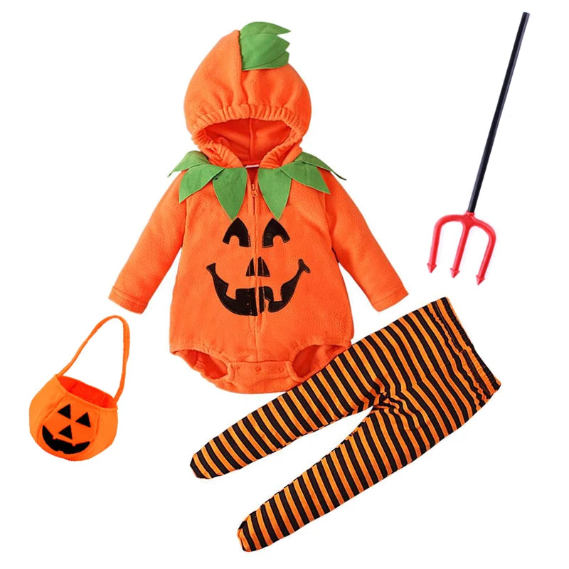 Pumpkin Cosplay Baby Girls Boys Halloween Costume Sets