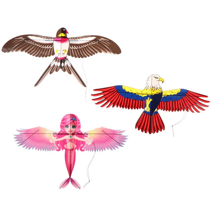 Cartoon Children Kite Mini Plastic Toys Kite + 40cm Hand Brake Fishing Rod Outdoor