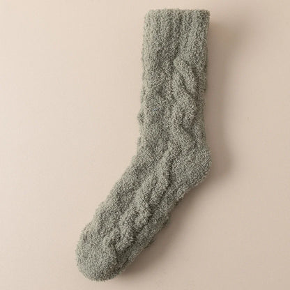 Thick Warm Winter Socks Men Coral Fleece Thermal High Quality Middle Tube