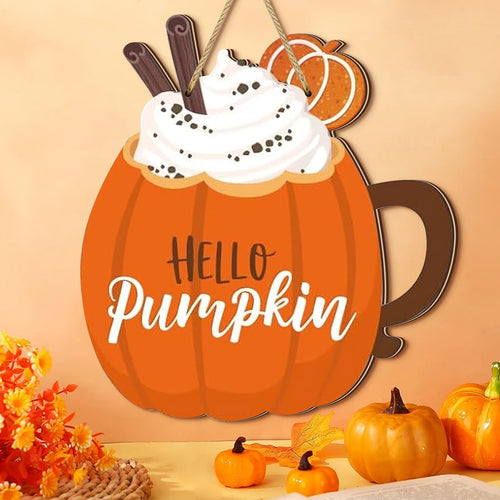 Adorable Pumpkin - Shaped Decor: "Hello Pumpkin" with Cream