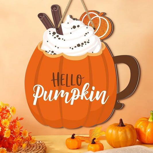 Adorable Pumpkin - Shaped Decor: "Hello Pumpkin" with Cream
