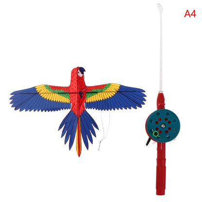 Cartoon Children Kite Mini Plastic Toys Kite + 40cm Hand Brake Fishing Rod Outdoor