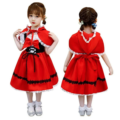 Girl Halloween Cosplay Little Red Riding Hood Performance