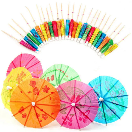 Paper Cocktail Parasols Umbrellas Mini Paper Umbrella Drink Fruit Cake