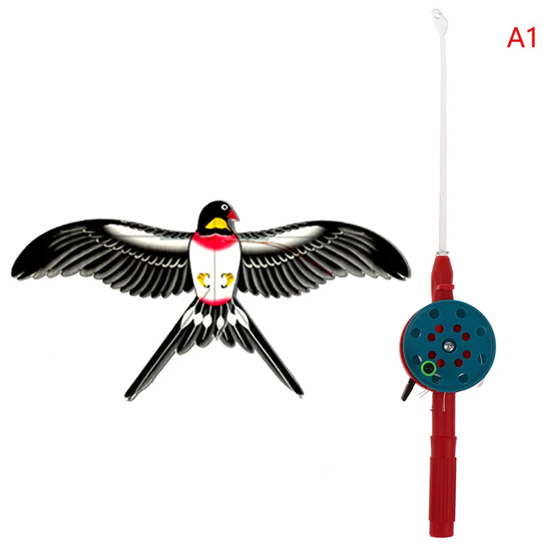 Cartoon Children Kite Mini Plastic Toys Kite + 40cm Hand Brake Fishing Rod Outdoor