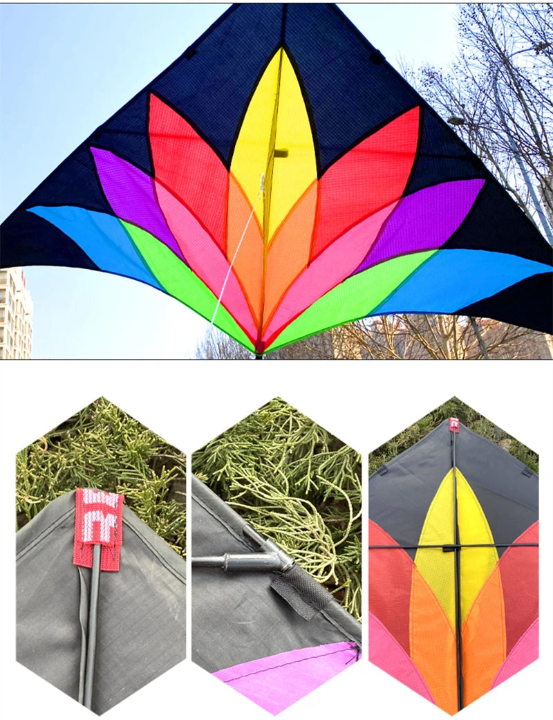 Rainbow delta kite for children kites with 10m tail kids toy