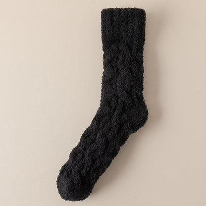 Thick Warm Winter Socks Men Coral Fleece Thermal High Quality Middle Tube