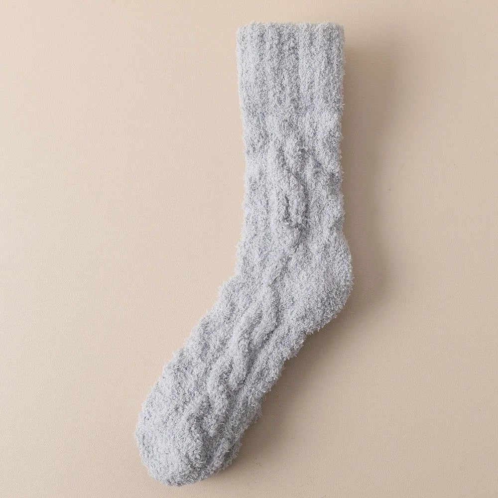 Thick Warm Winter Socks Men Coral Fleece Thermal High Quality Middle Tube
