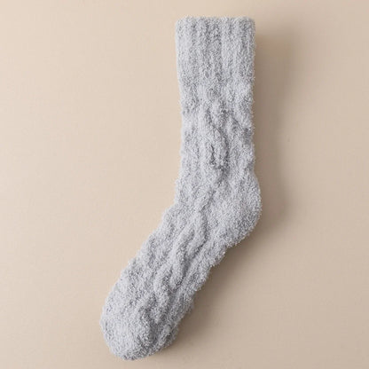Thick Warm Winter Socks Men Coral Fleece Thermal High Quality Middle Tube