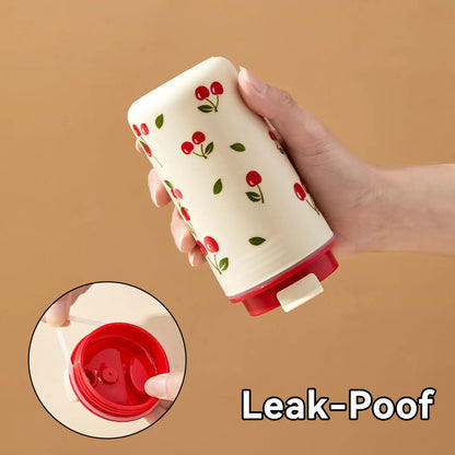 Travel Portable Plastic Coffee Mug With Nylon Rope Sealed Leak Proof