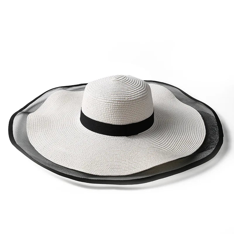 Women Sun Hat Big Eaves Waves Beach Cap Ladies Hat Big Brim Sun Visors