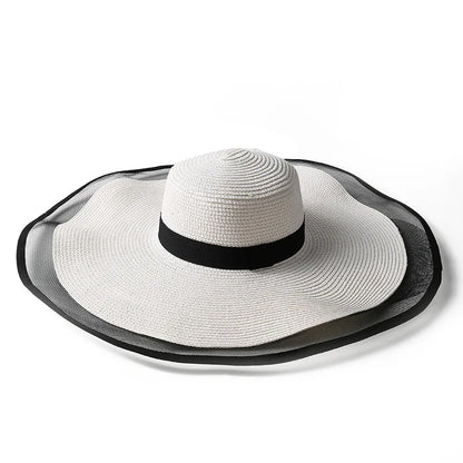 Women Sun Hat Big Eaves Waves Beach Cap Ladies Hat Big Brim Sun Visors